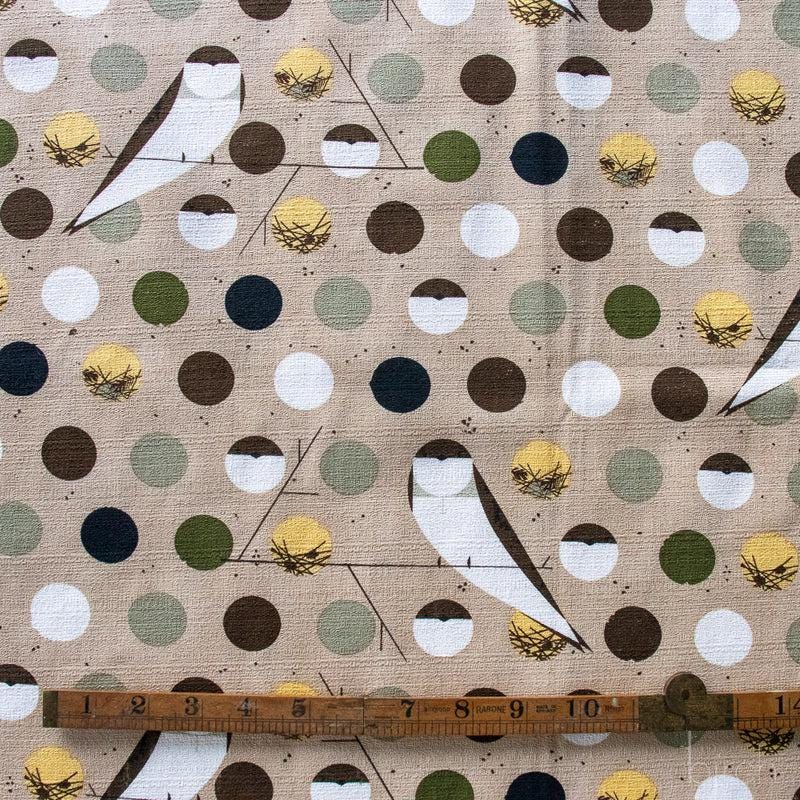 Iconic Vol.2 Barkcloth - Bank Swallow - by Charley Harper with Birch Organic Fabrics