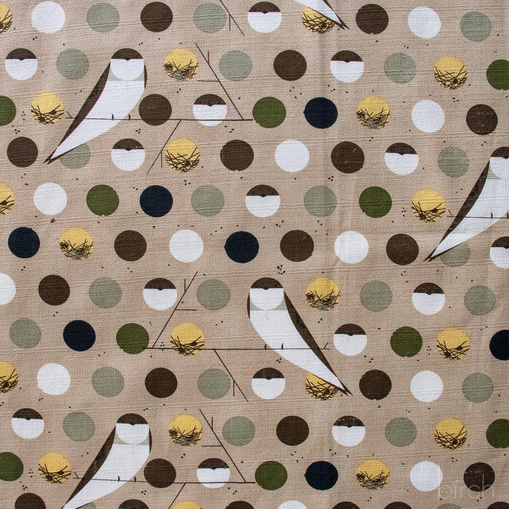 Iconic Vol.2 Barkcloth - Bank Swallow - by Charley Harper with Birch Organic Fabrics