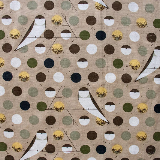 Iconic Vol.2 Barkcloth - Bank Swallow - by Charley Harper with Birch Organic Fabrics