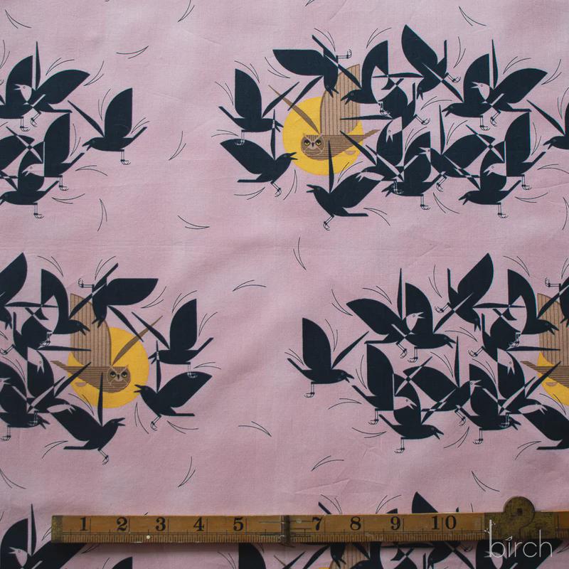 Iconic Vol.2 Poplin - Owltercation - by Charley Harper with Birch Organic Fabrics