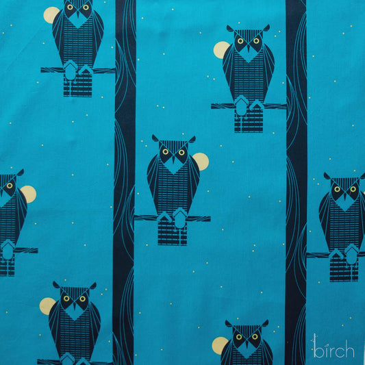 Iconic Vol.2 Poplin - Moon Owl - by Charley Harper with Birch Organic Fabrics