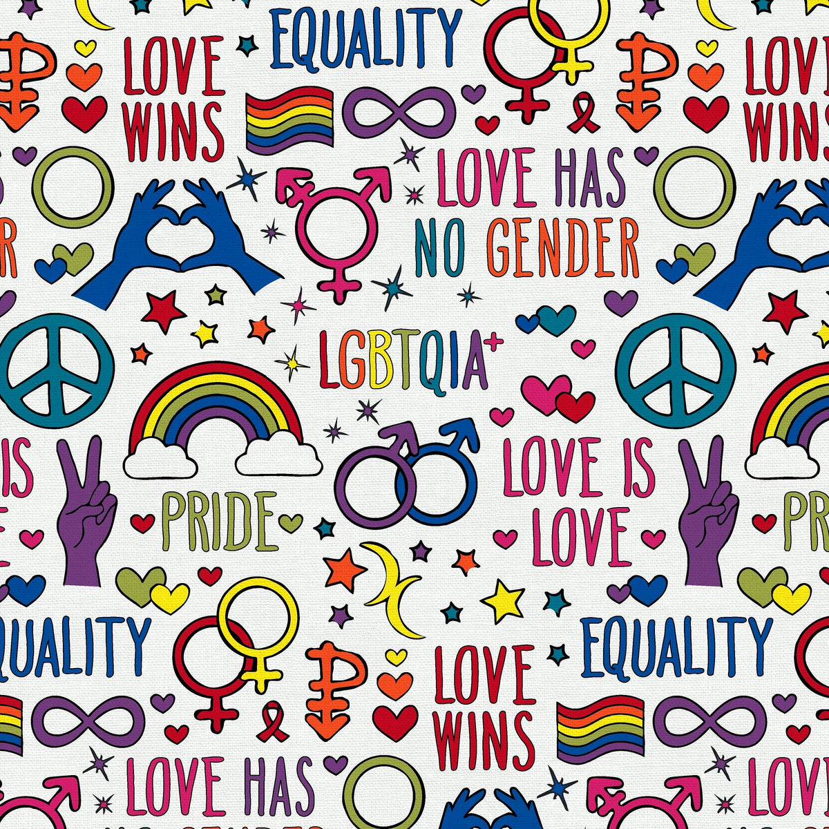 Love Wins (Half yard cut) - Love is Love Pride Fabrics - Mx Domestic