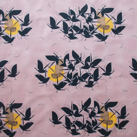 Iconic Vol.2 Poplin - Owltercation - by Charley Harper with Birch Organic Fabrics
