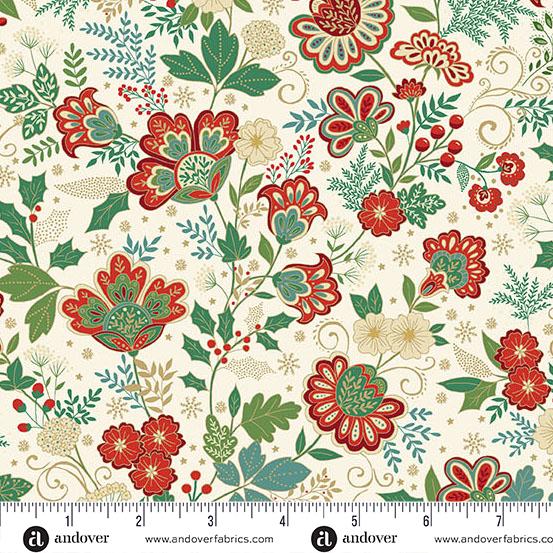 Adorn - Bloom in Red - by Makower UK with Andover Fabrics