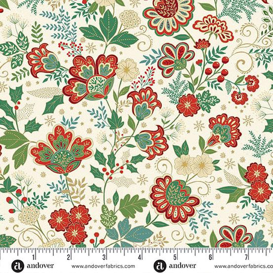 Adorn - Bloom in Red - by Makower UK with Andover Fabrics