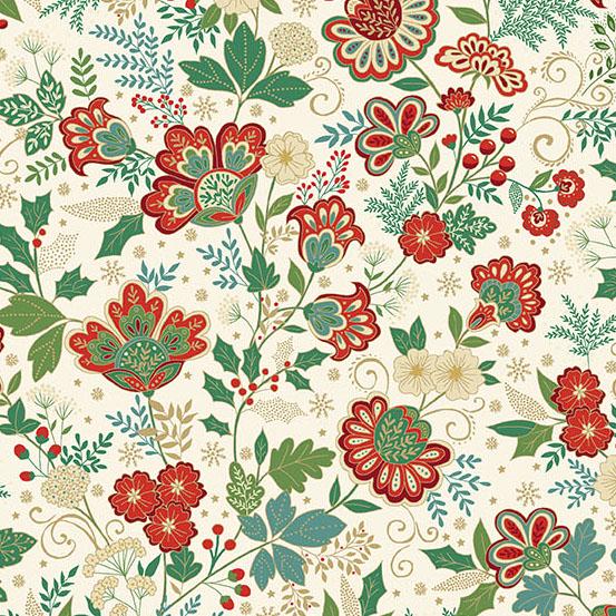 Adorn - Bloom in Red - by Makower UK with Andover Fabrics