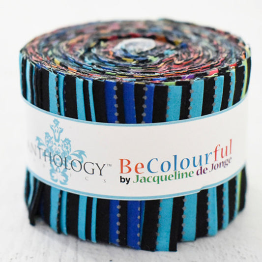 Be Colourful - Rainbow at Night (Straight) - 2.5" Strips - by Jacqueline De Jonge with Anthology Fabrics