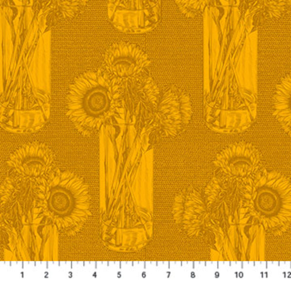 Indelible - Sunflowers in Saffron - by Anna Maria Textiles