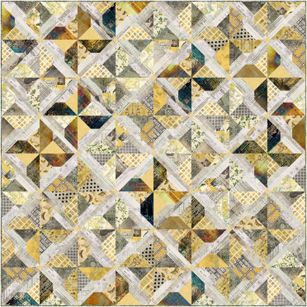 On the Wind Quilt Kit – Featuring Tim Holtz Fabrics (Palette Yellow)