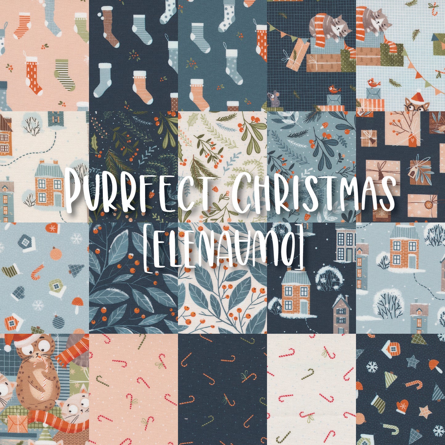 Tinsel Tree Quilt Kit – Featuring Purrfect Christmas by Elena Amo