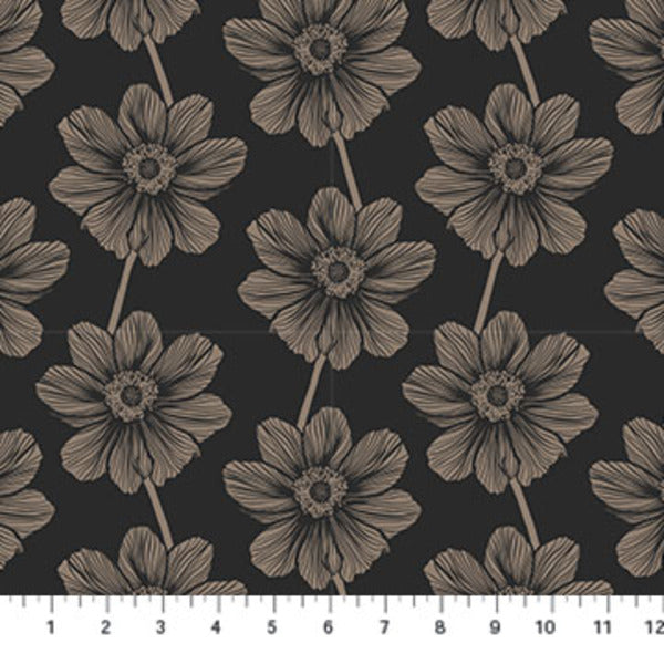 Indelible - Anemone in Silvertone - by Anna Maria Textiles