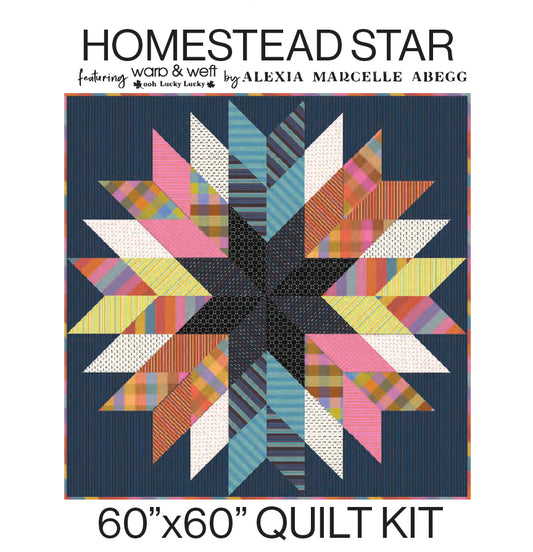 Homestead Star Quilt Kit - 60" x 60" with Warp & Weft Ooh Lucky Lucky Yarn Dyed Woven Cotton by Alexia Abegg