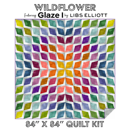 Wildflower 84" x 84" Quilt Kit featuring Glaze I by Libs Elliott