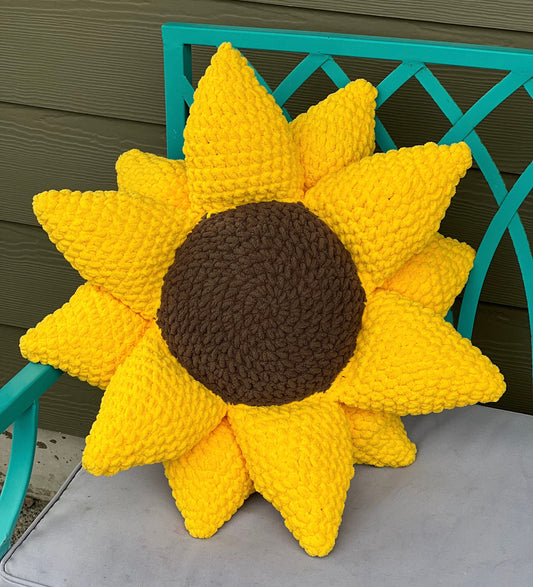 22" Crochet Sunflower Pillow PDF Pattern by Mx Domestic