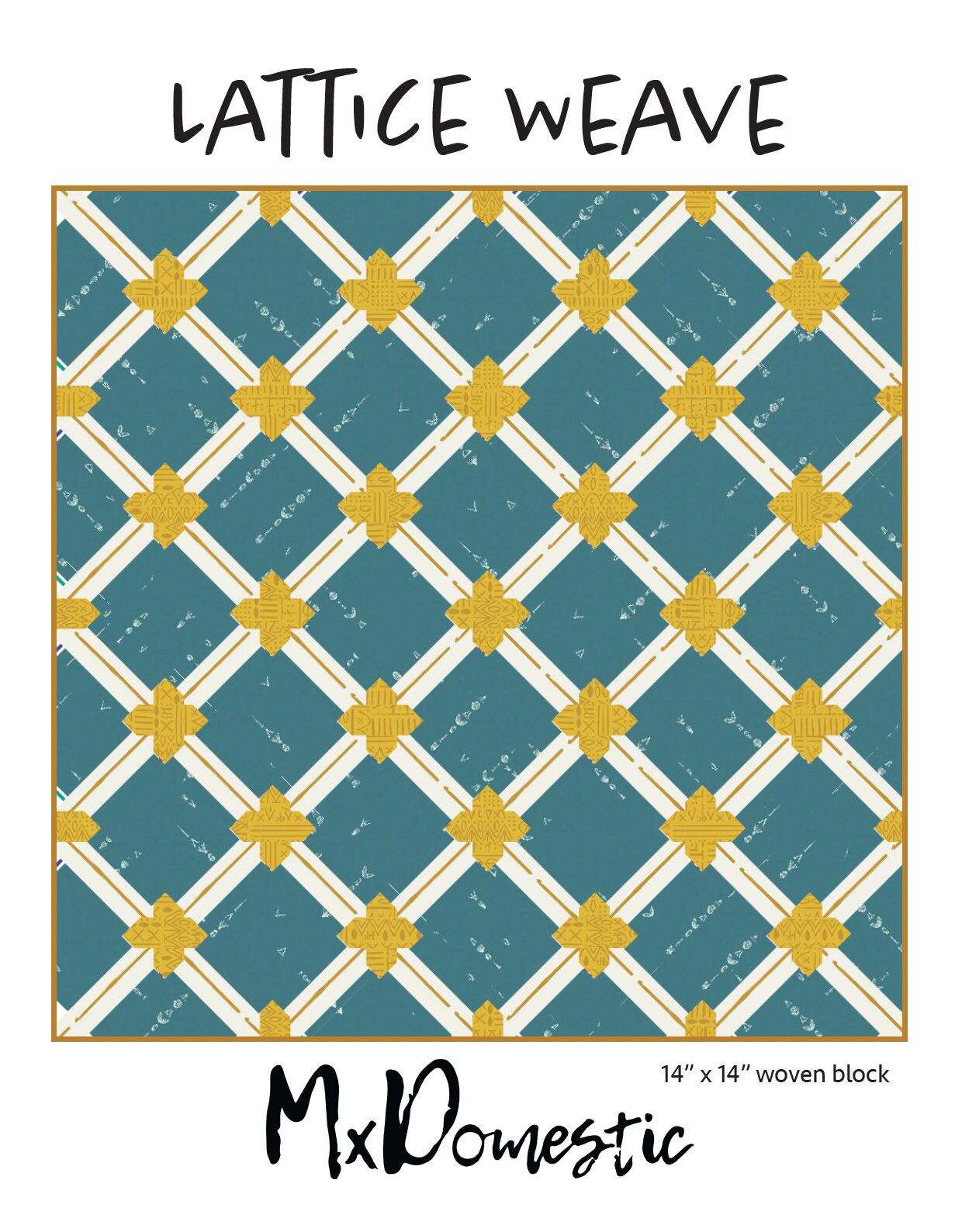 Lattice Weave PDF Pattern 14" x 14" Block by Mx Domestic