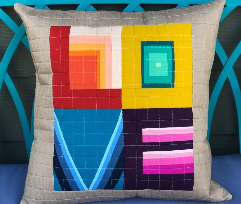 Colorblock LOVE Pride Pillow
